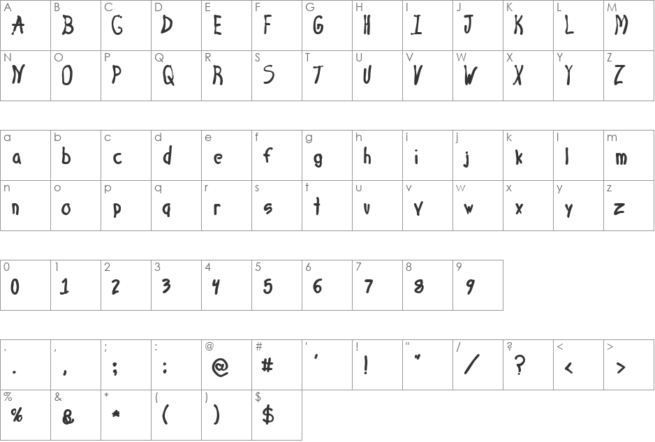 4 Star Face Font font character map preview