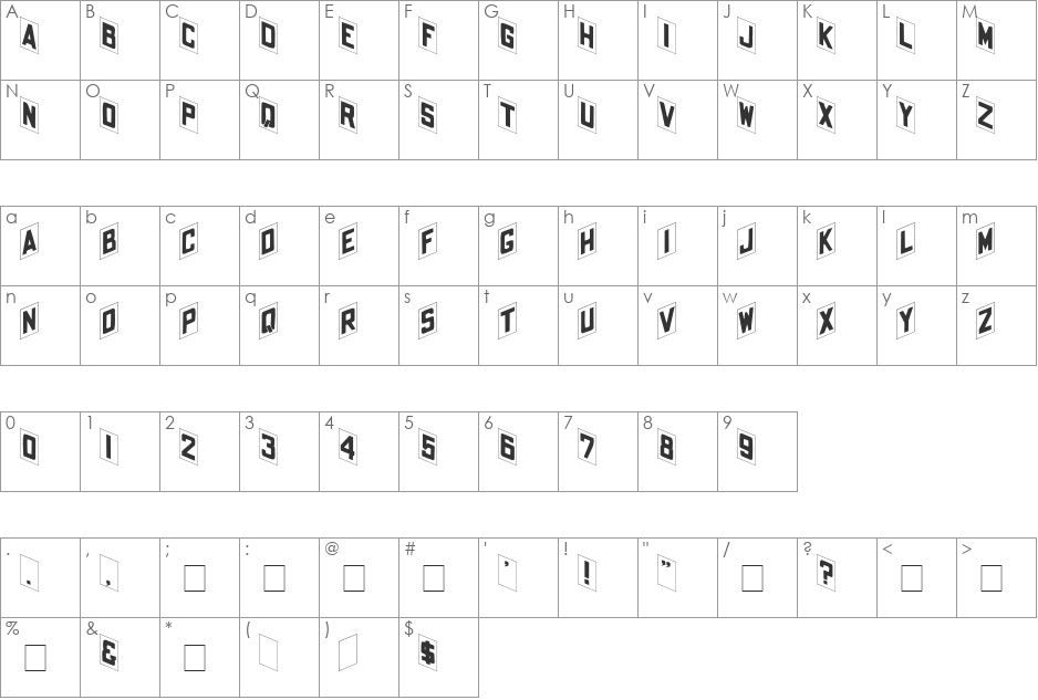 43 font character map preview