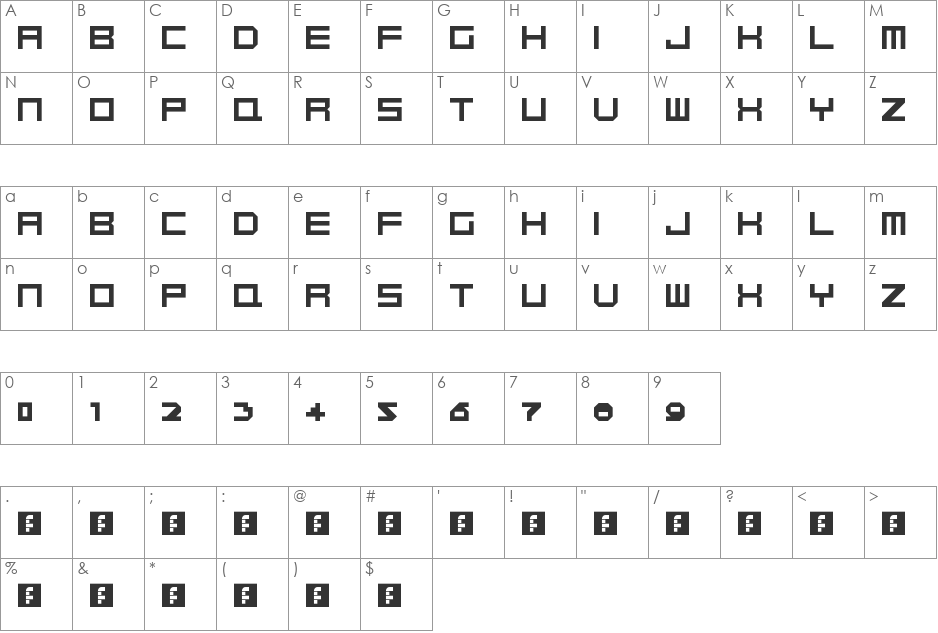 4Music font character map preview