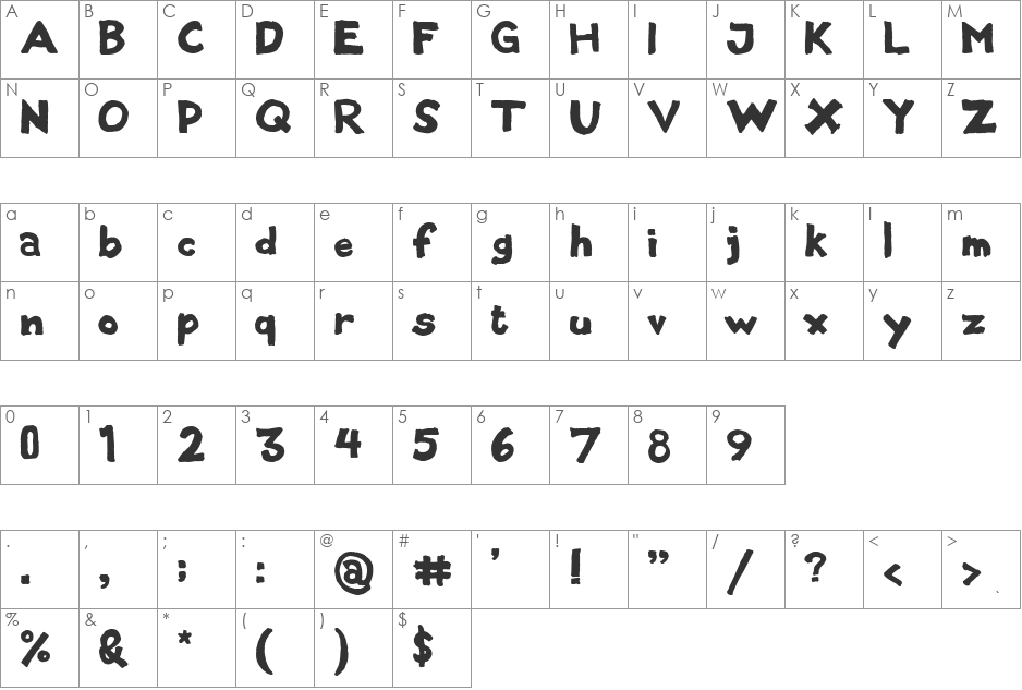 Black Metal Sans font character map preview