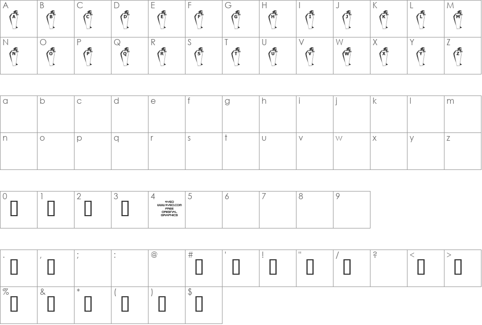 4YEOhalloween font character map preview