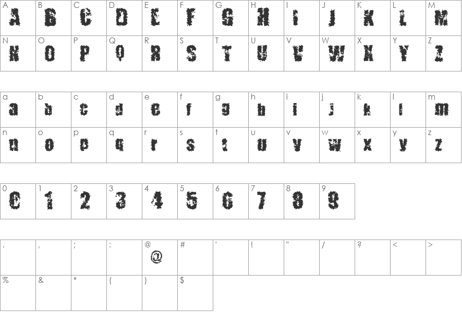 5 MENTARIOS font character map preview