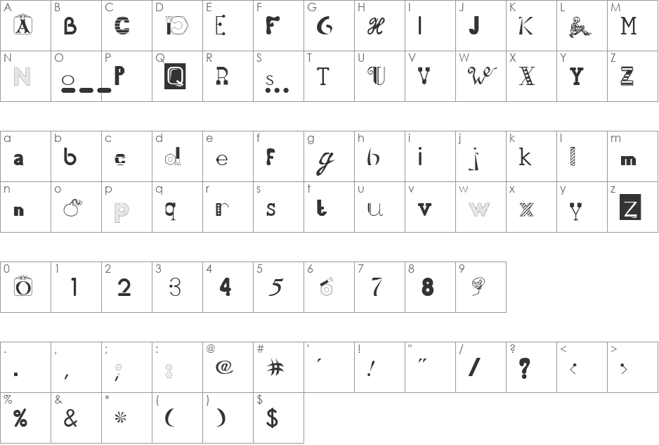 50 Fonts 2 font character map preview