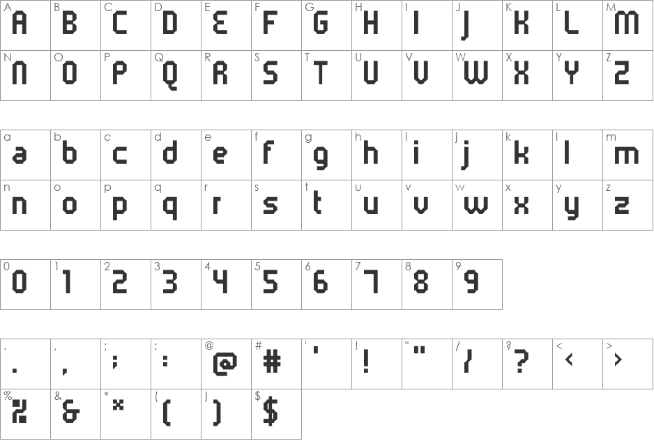 5Metrik Bold font character map preview