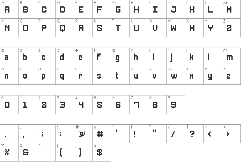 5Muta Sans font character map preview
