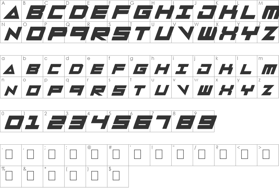 5STAR League font character map preview
