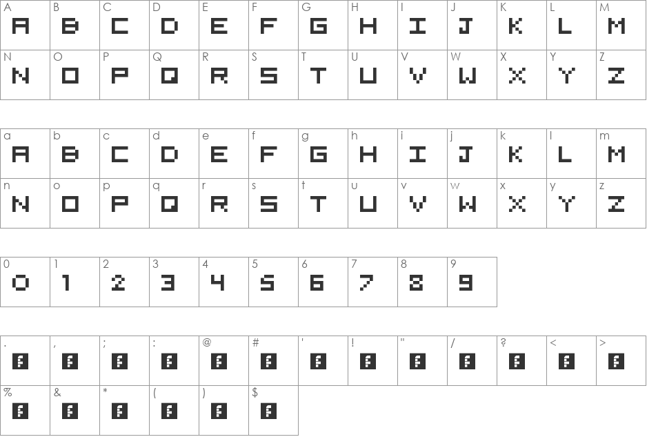 5x5 Pixel font character map preview
