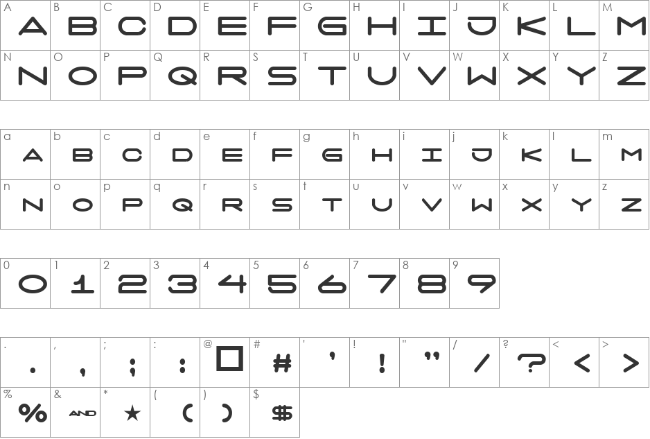 7 days font character map preview