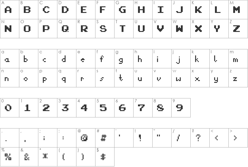 8bit_like_fontv1.1 font character map preview