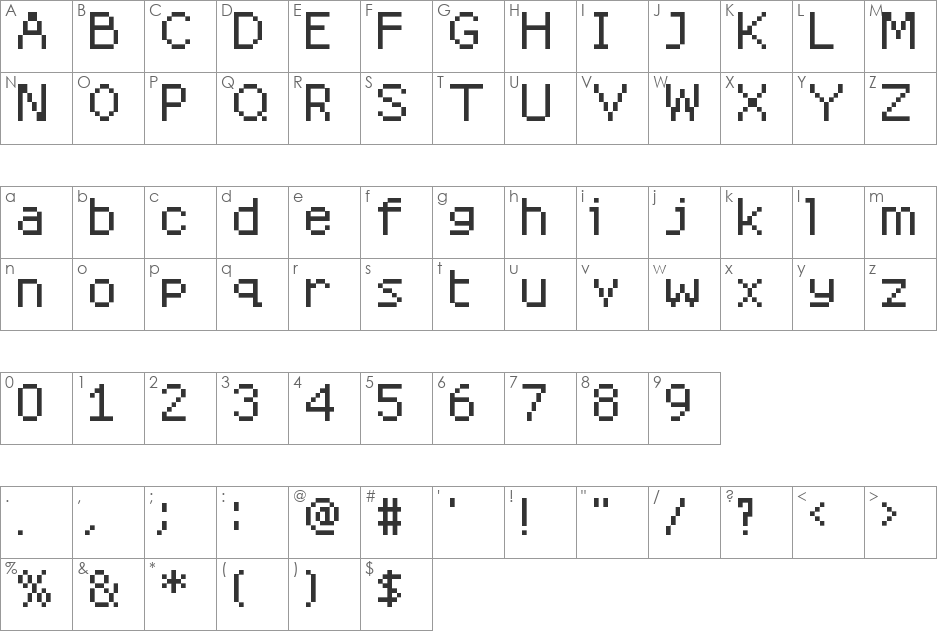 8star font character map preview