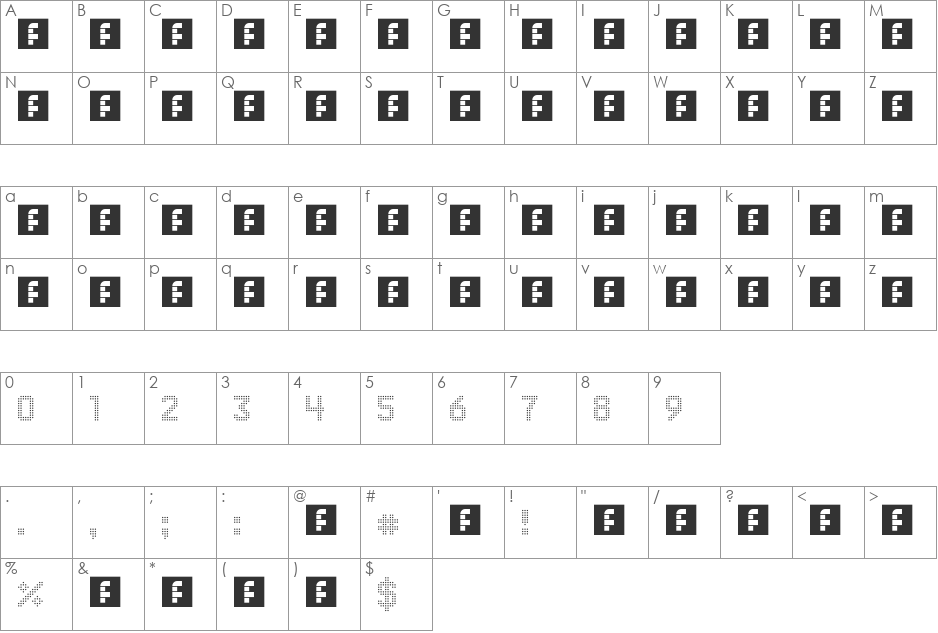 9 Oh! Cloned font character map preview