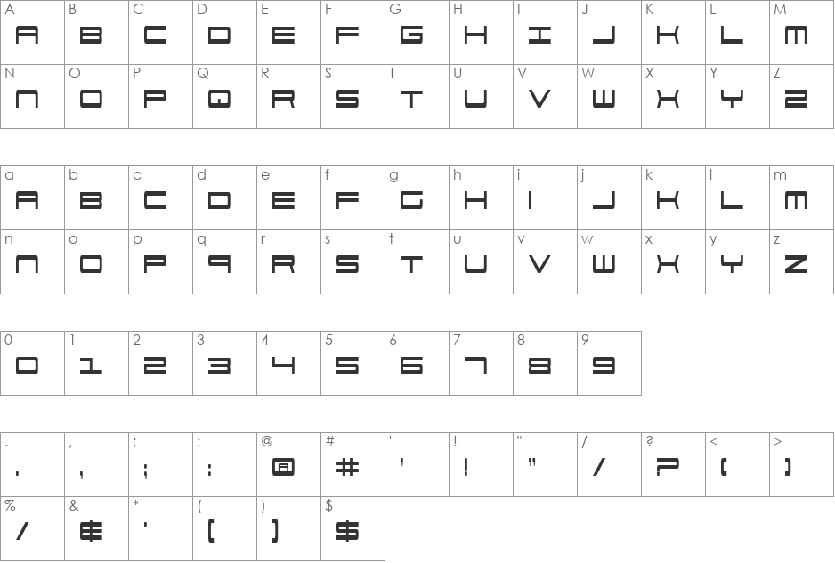 911 Porscha Condensed font character map preview