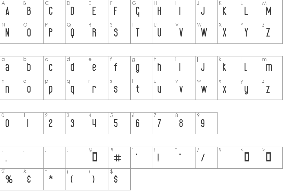 black spoon font character map preview