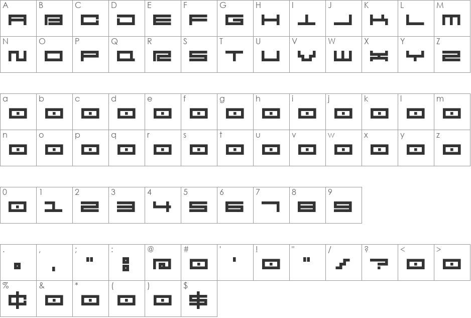 [.squarepusherv2.5.] font character map preview