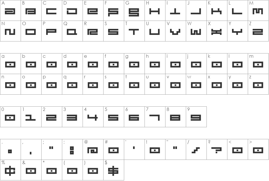 [.squarepusherv3.5.] font character map preview