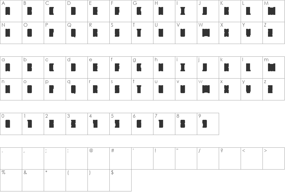 BlackBlocckks font character map preview
