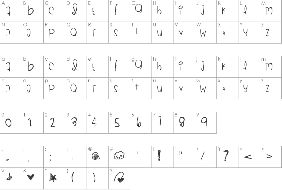 Blackgold font character map preview
