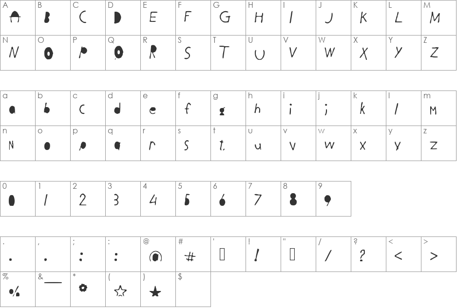 Black_Letters font character map preview