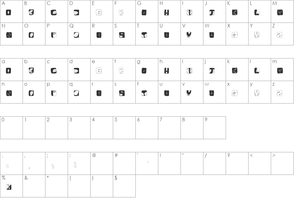 blaetter font character map preview
