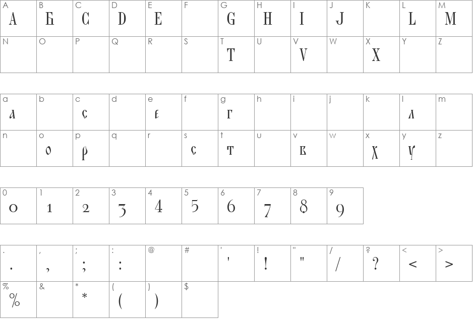 BLAGOVEST_2 font character map preview