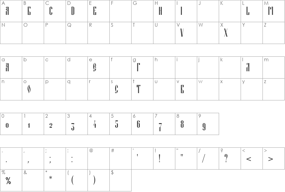 BLAGOVEST_3 font character map preview