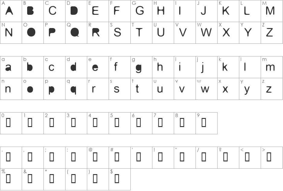 Bleach Stains font character map preview
