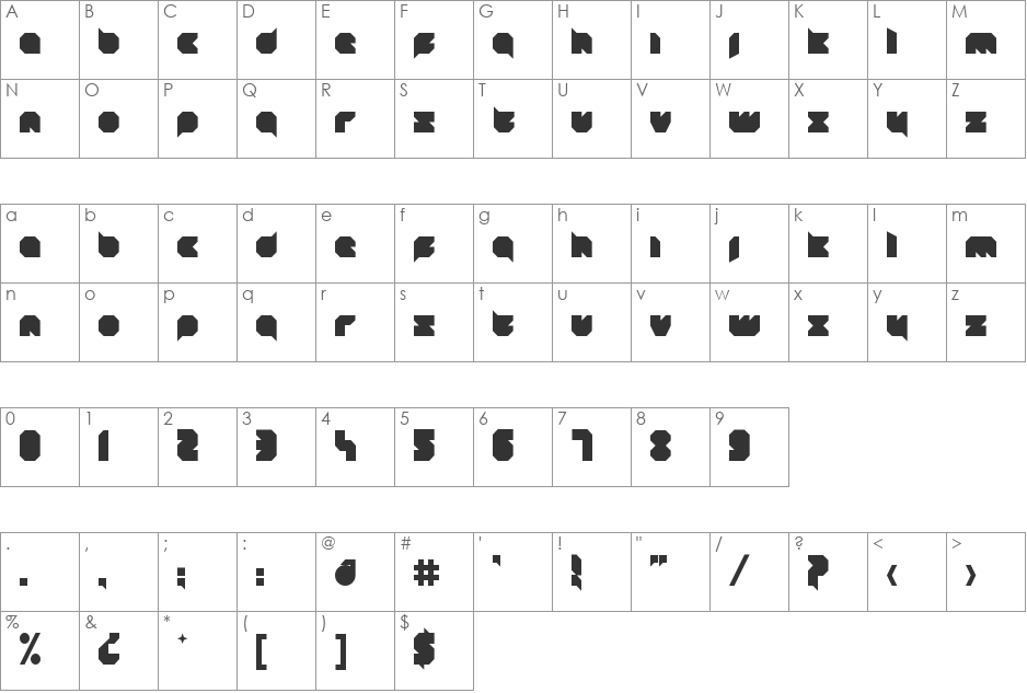 blob font character map preview