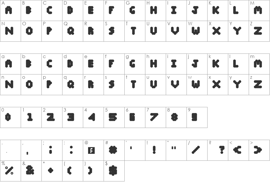 Blobify font character map preview