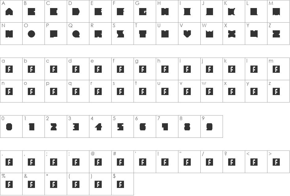 blocbloc font character map preview