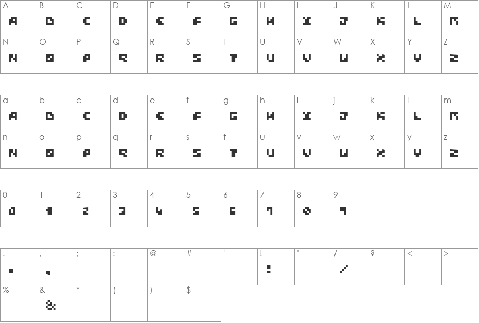 Block Talk font character map preview