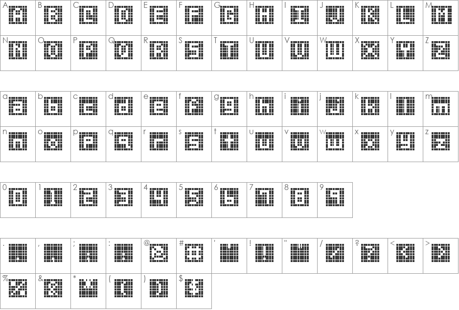 Blockade font character map preview