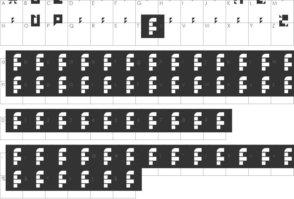 blockapalooza font character map preview