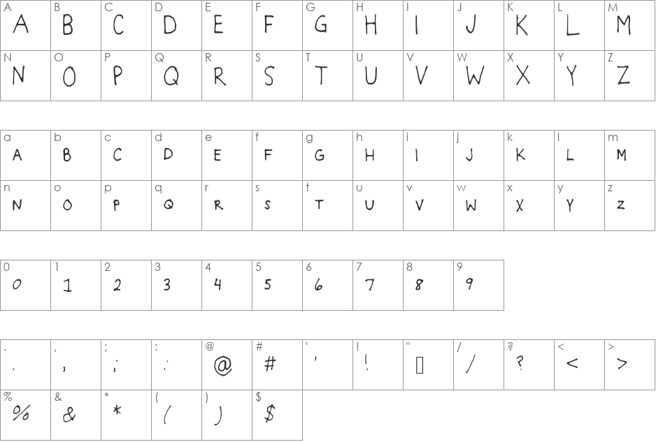 BlockItOut font character map preview