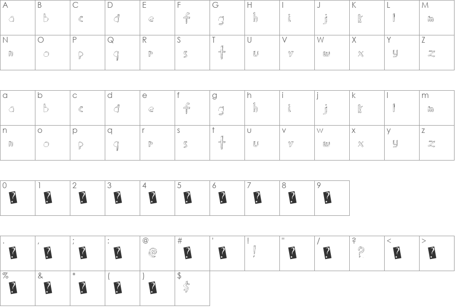 BlockParty font character map preview