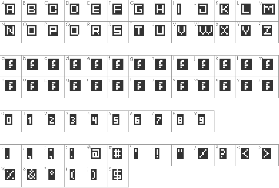 blocks2 font character map preview