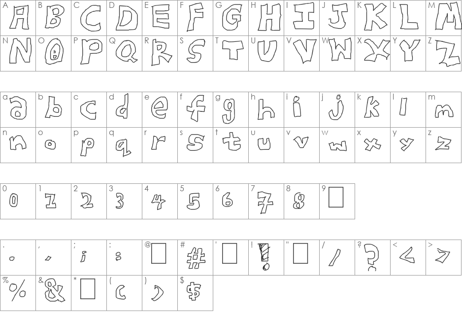 Blockster font character map preview