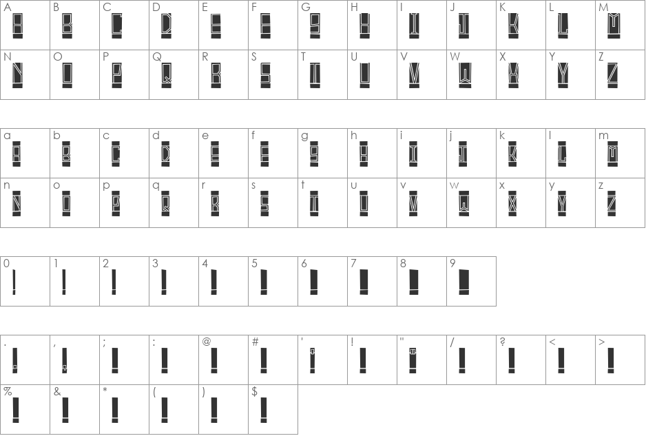 BlockTitling font character map preview