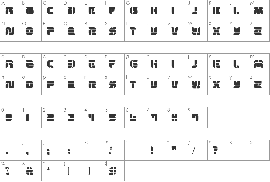 BLONESCHA  font character map preview