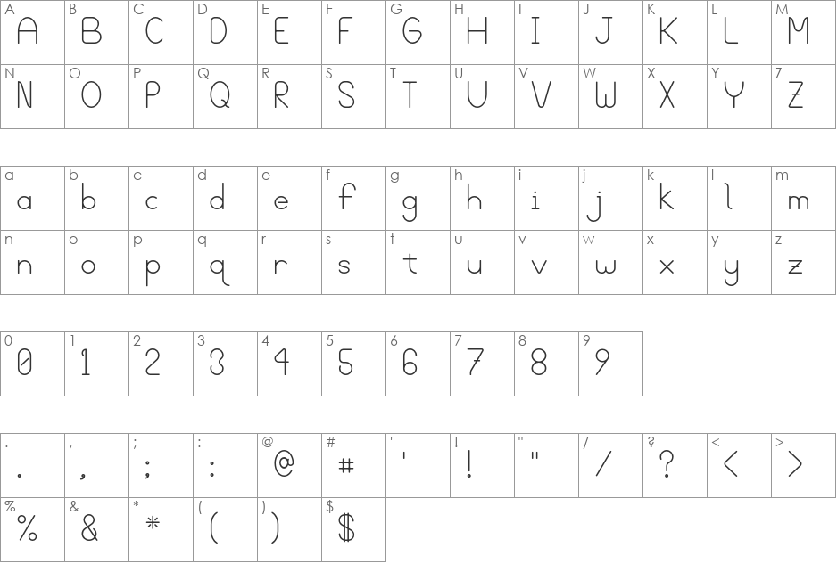 BloomingGrove font character map preview
