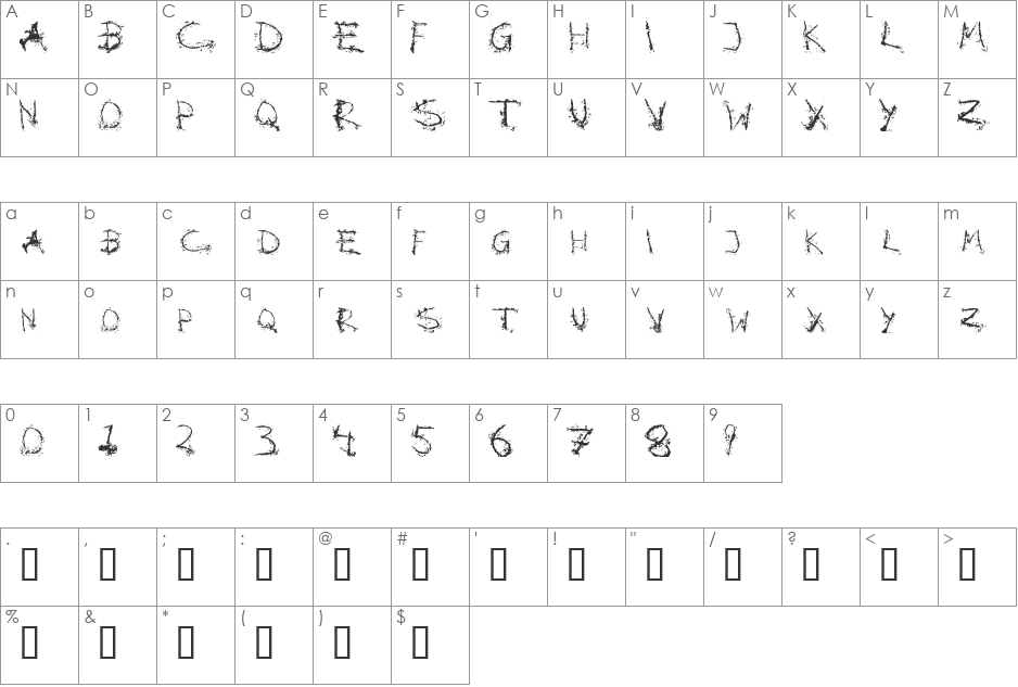 Blotto font character map preview