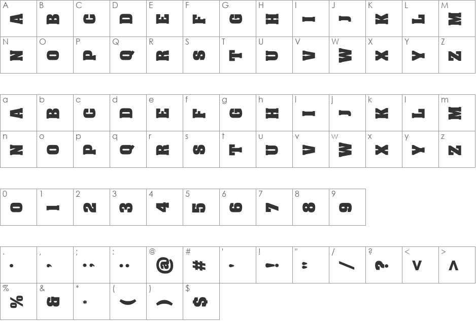 Aachen2048 font character map preview