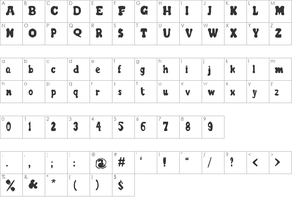 blurrr letters font character map preview