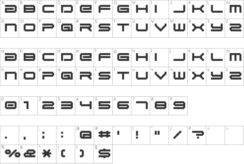 BM gaia font character map preview
