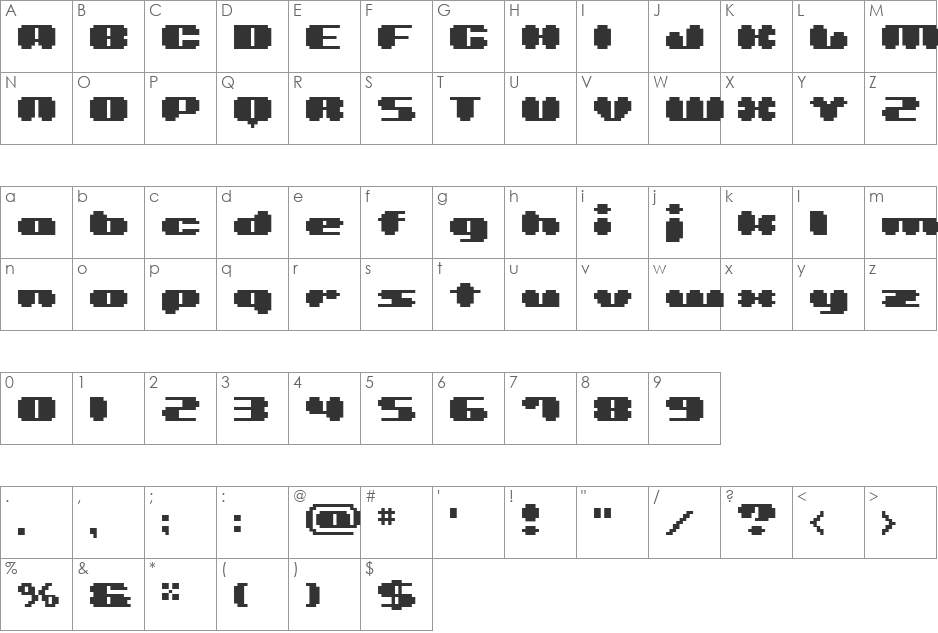 BM leaves font character map preview