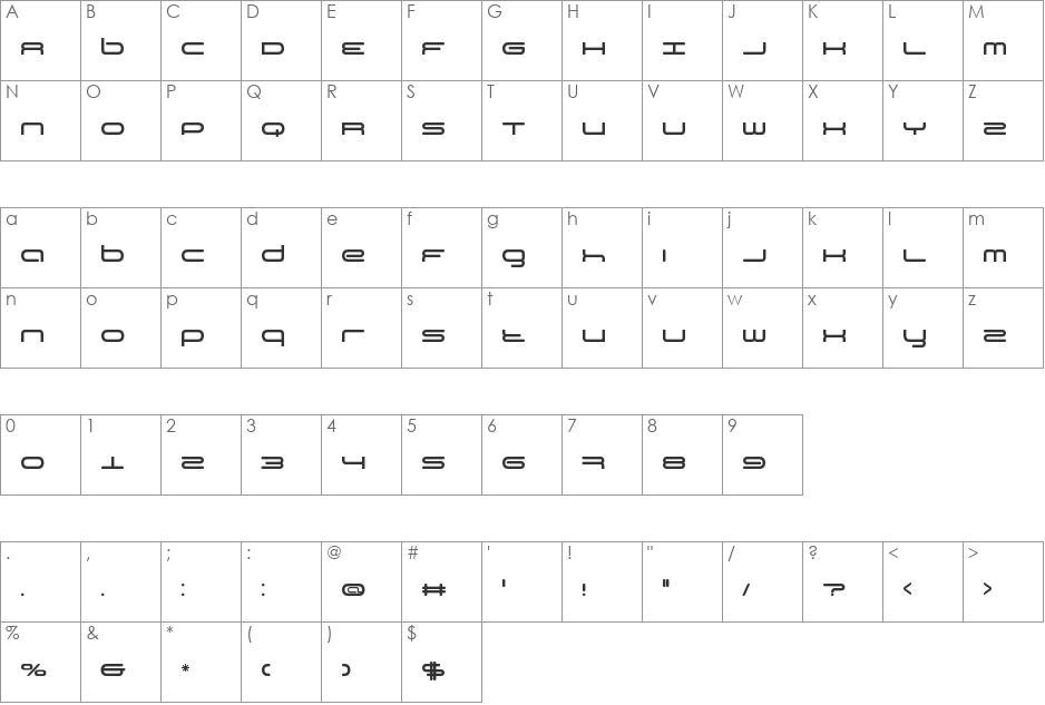 BN 3rd Place font character map preview