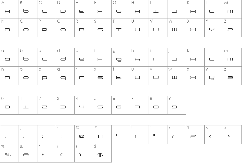 BN 3th Place font character map preview