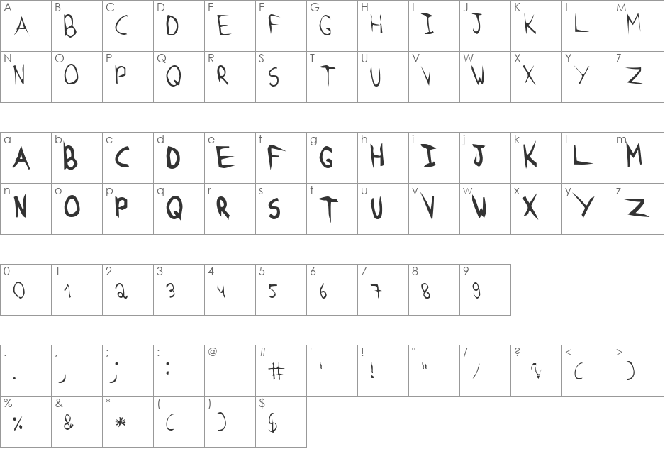 BN Eyal Zilberberg font character map preview