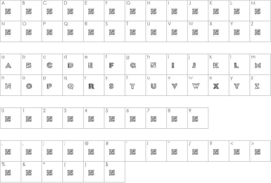 boards font character map preview