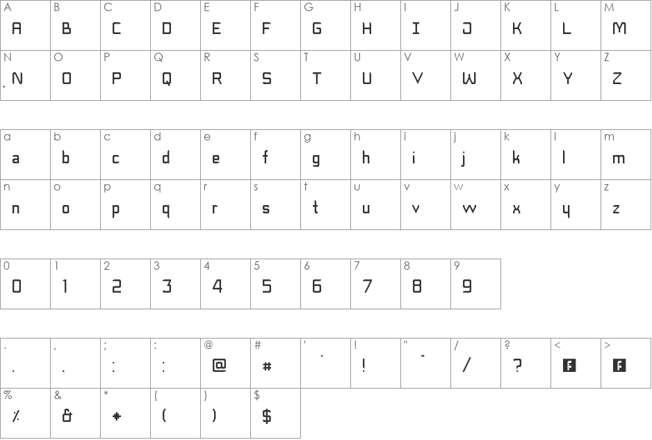 bobodosk'n'dance font character map preview