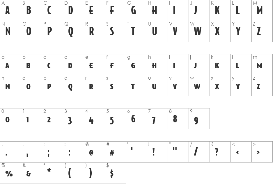 BodegaSansBlackSmallcaps font character map preview